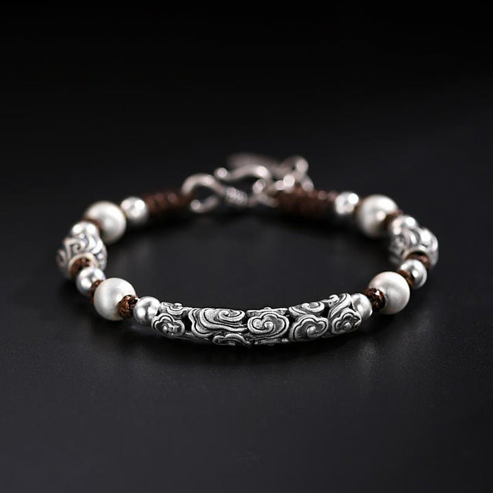 Buddha Stones Tibet Handgefertigtes Kupfer 999 Sterling Silber Glückswolken-Reichtum-Schnur-Armband - Kupferne Glückswolke - image 0