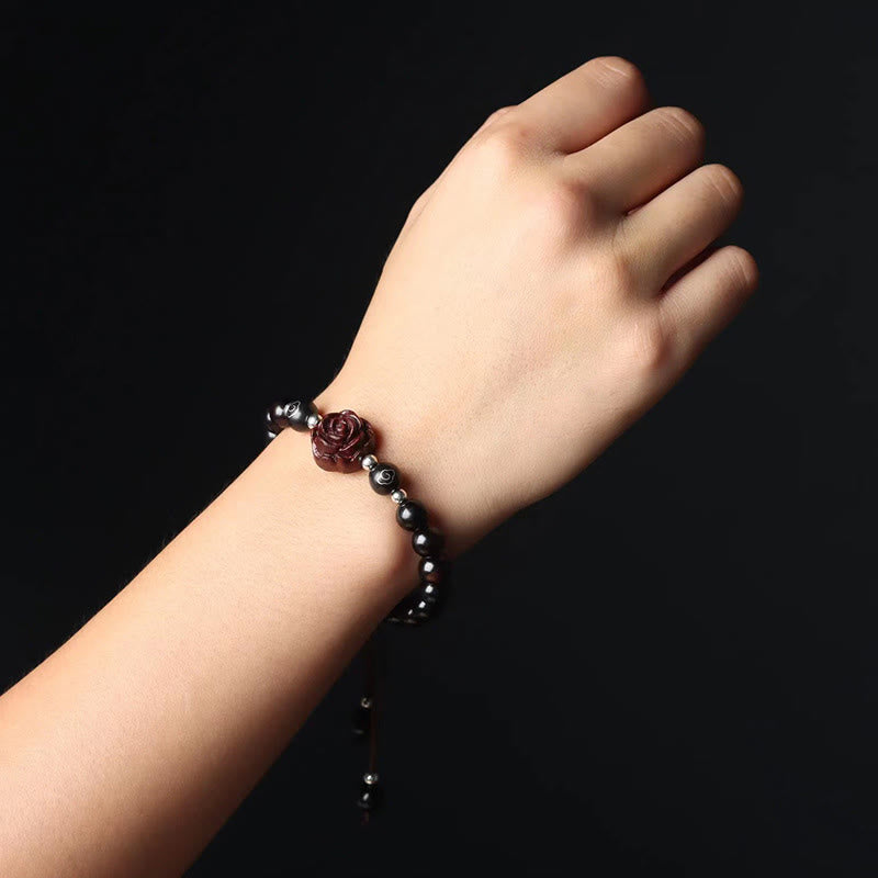 Buddha Stones Kleines Blatt-Armband aus rotem Sandelholz - image 4