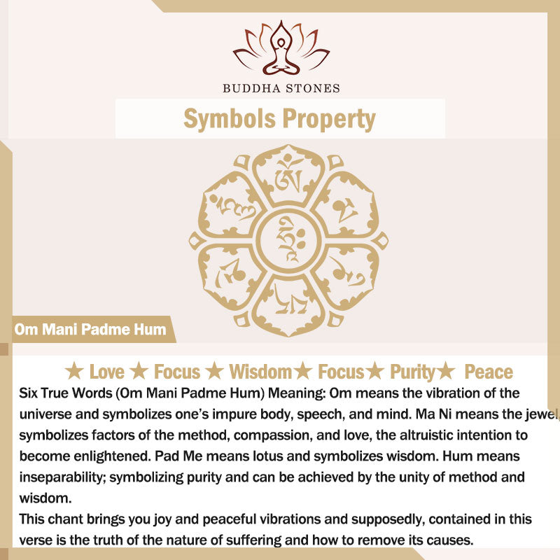 Buddha Stones Om Mani Padme Hum Double Dorje Kupfer graviertes Weisheitsarmband - image 19