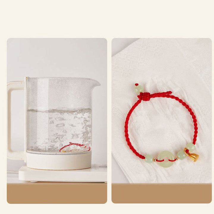 Buddha Stones Rundes Friedensarmband mit Jade-Lotus-Motiv, Symbol für Glück, Fülle und Reichtum - image 9