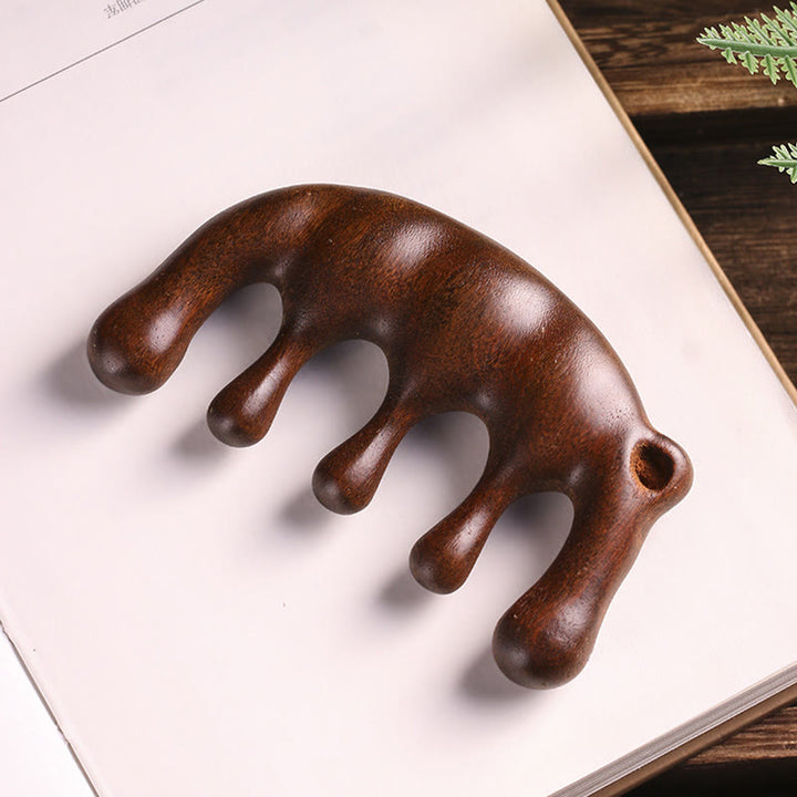 Schlichter, beruhigender Quasten-Massagekamm aus grünem Sandelholz - Kamm aus grünem Sandelholz (einfaches Design) - image 7