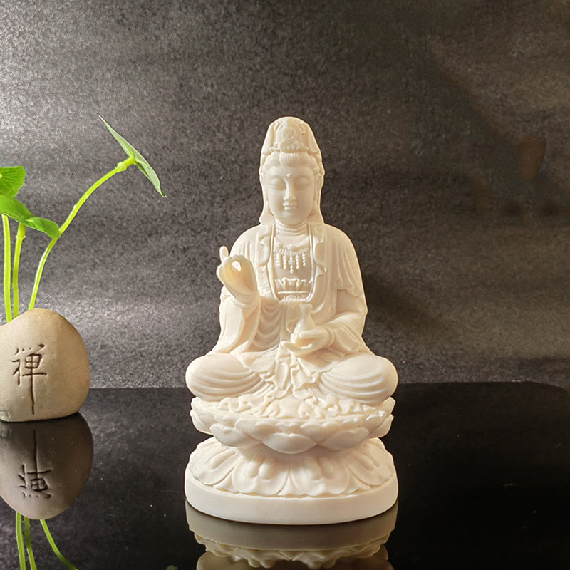 Buddha-Steine, Mini, Elfenbein, Frucht, Tathagata Buddha, Lotus, Kwan Yin, Avalokitesvara, Manjusri, Samantabhadra, Serenity, Schreibtisch-Dekoration