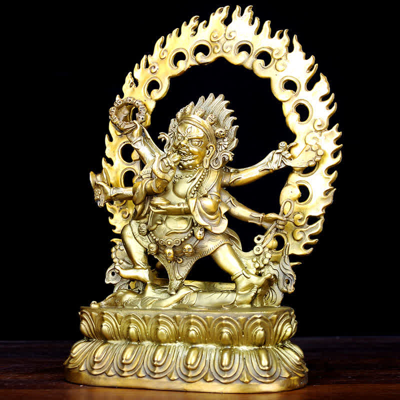 Tibet Mahakala Bodhisattva Figur Mitgefühl Kupfer Statue Dekoration - image 1