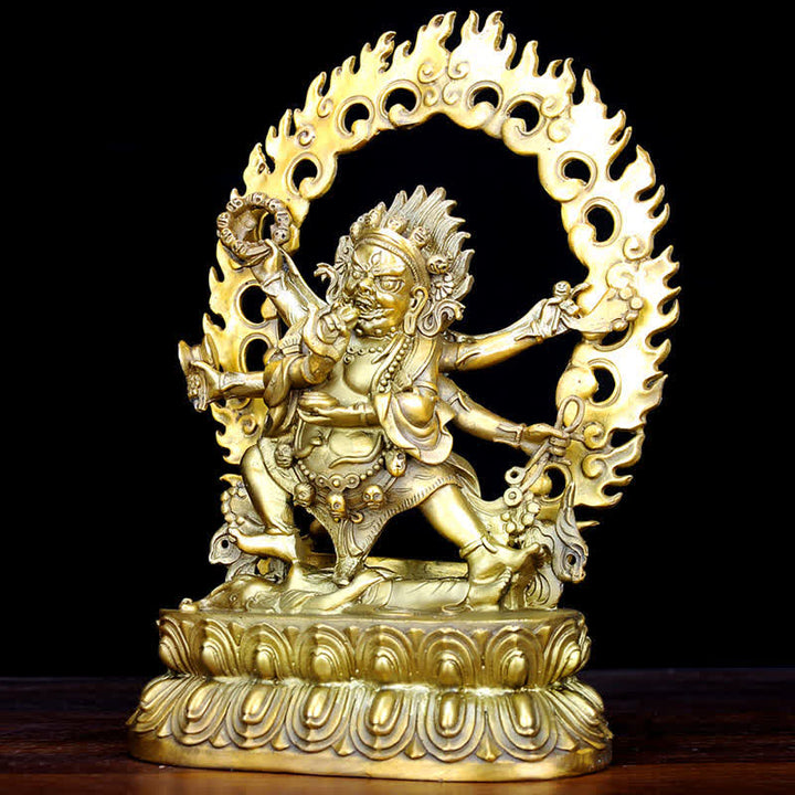 Tibet Mahakala Bodhisattva Figur Mitgefühl Kupfer Statue Dekoration - image 1
