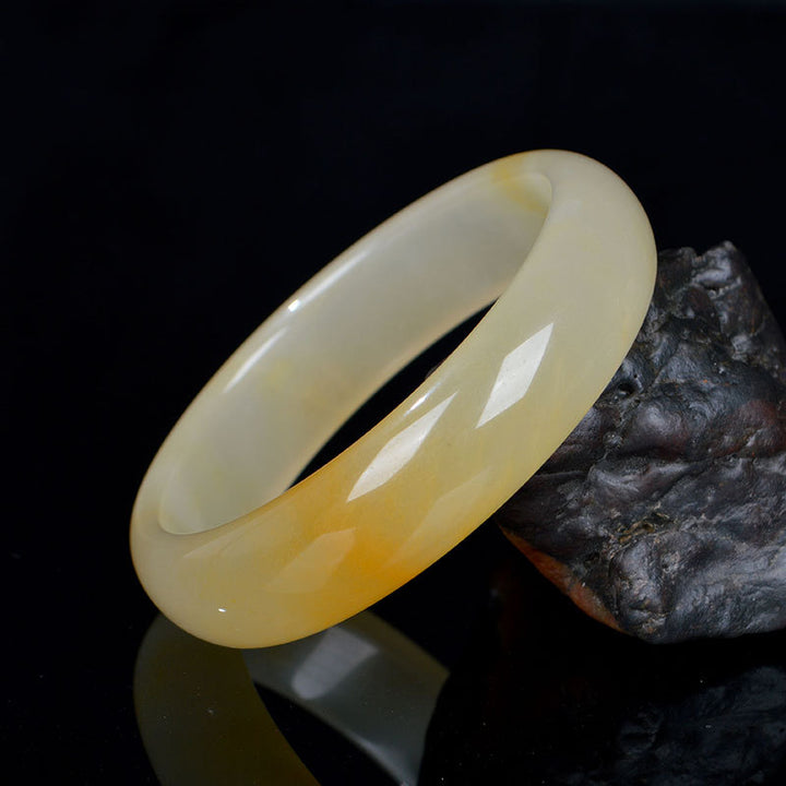 Natürlicher goldener Jade-Glücks- und Reichtumsarmband-Armreif - image 1