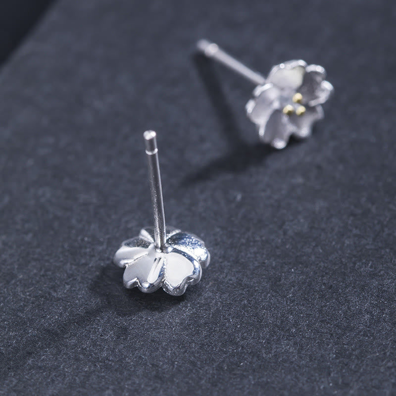 Buddha Stones Ohrstecker aus 925er-Sterlingsilber, Kirschblüten, Blumenmuster, ruhig - image 3