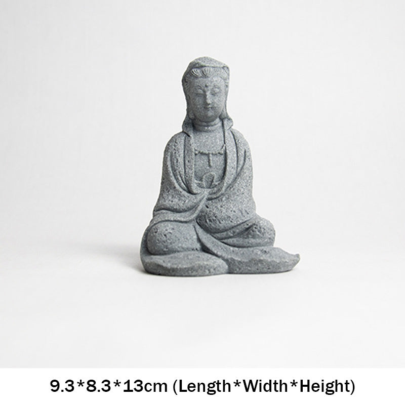 Buddha Stones Avalokitesvara Statue Segen Heimdekoration - 9,3 x 8,3 x 13 cm - image 8
