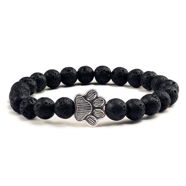 Buddha Stones „Rette einen Hund“-Steinarmband - Schwarze Lava - image 4