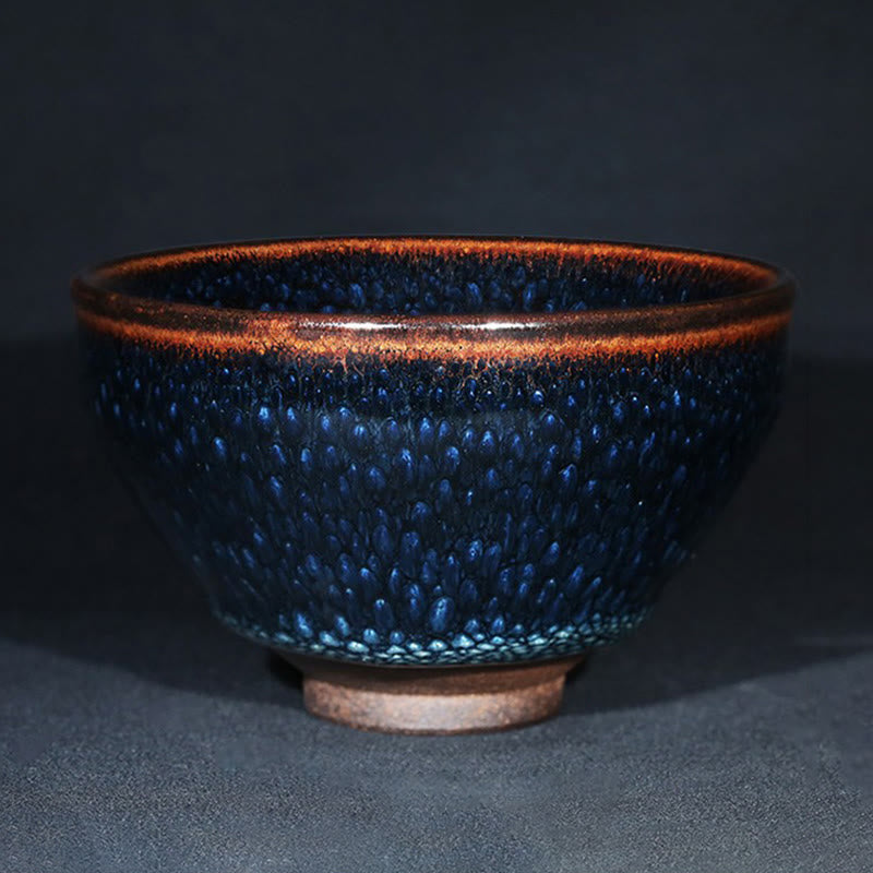 Buddha Stones, handgefertigt, blauer Francolinus-Spot, chinesische Jianzhan-Keramik-Teetasse, Kung-Fu-Teetasse, Schüssel - image 5