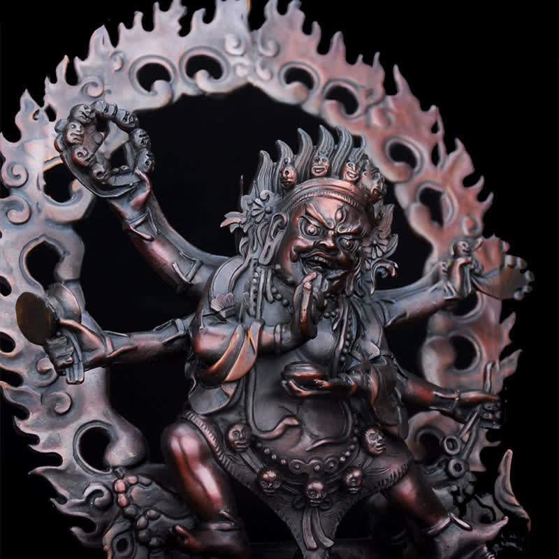Tibet Mahakala Bodhisattva Figur Mitgefühl Kupfer Statue Dekoration - image 11