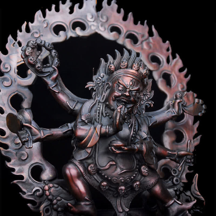 Tibet Mahakala Bodhisattva Figur Mitgefühl Kupfer Statue Dekoration - image 11