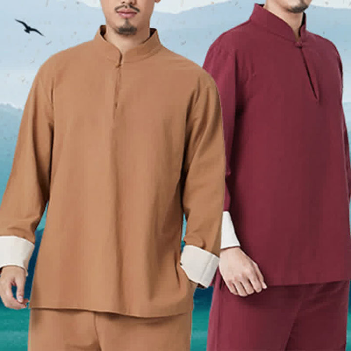 Spirituelle Zen-Meditation, Yoga, Gebet, Praxis, Baumwoll-Leinen-Kleidung, Herren-Set - image 2