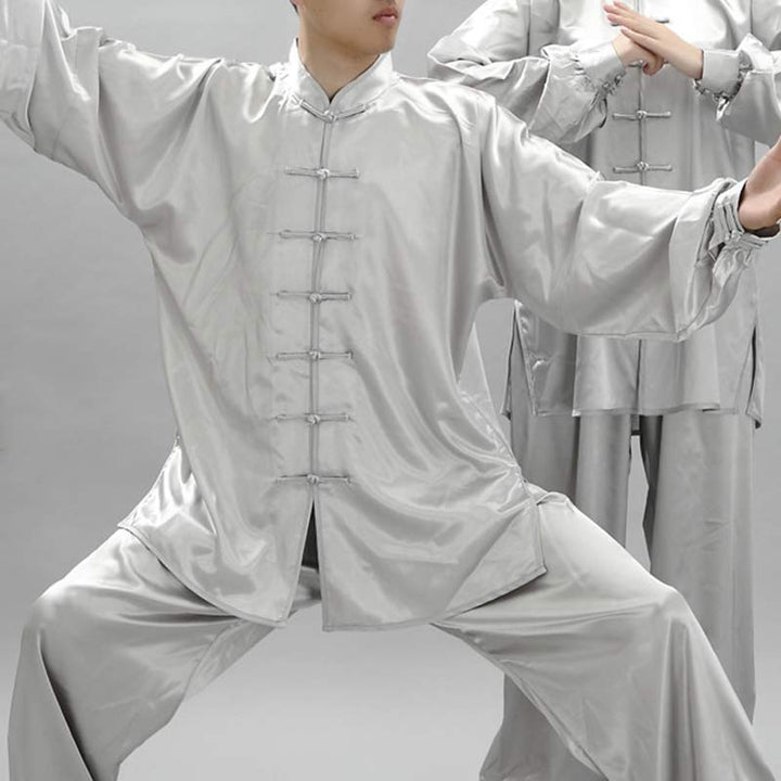 Buddha Stones, einfaches Muster, Meditation, Gebet, spirituell, Zen, Tai Chi, Qigong, Praxis, Unisex-Kleidungsset - Hellgrau - 3XL– Passend für US/ UK/AU/ EU-Größe 2XL - image 15