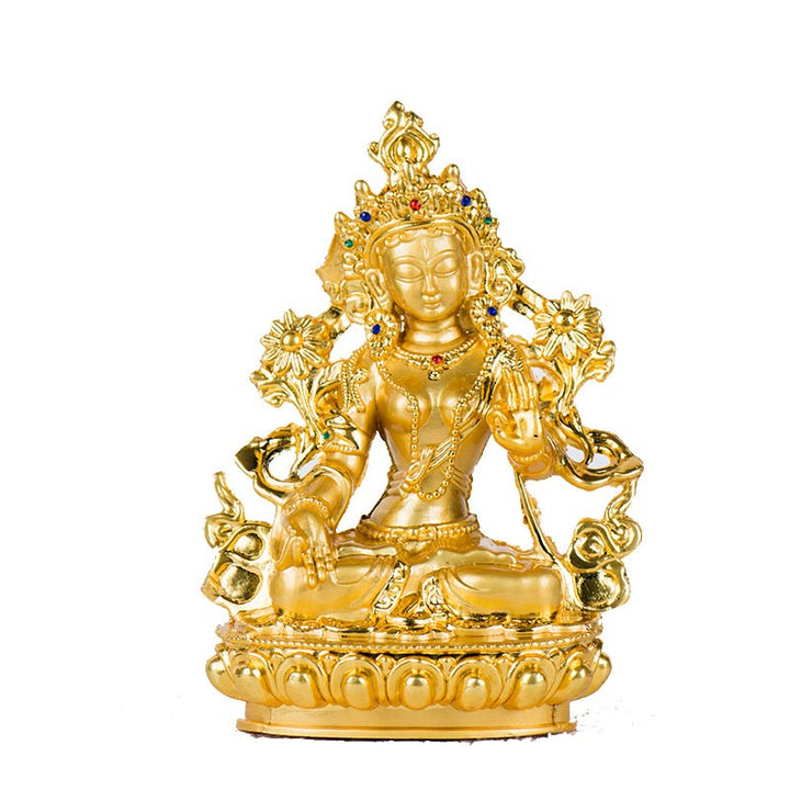 Bodhisattva Weiß Tara Hope Protection vergoldete Statuendekoration - image 3