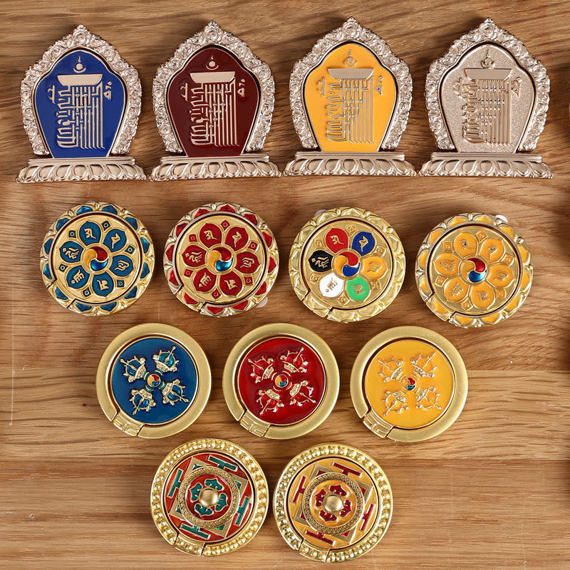 Tibetische Om Mani Padme Hum Peace Handy-Ring-Halterung, universelle Handy-Halterung, Dekorationen - image 1