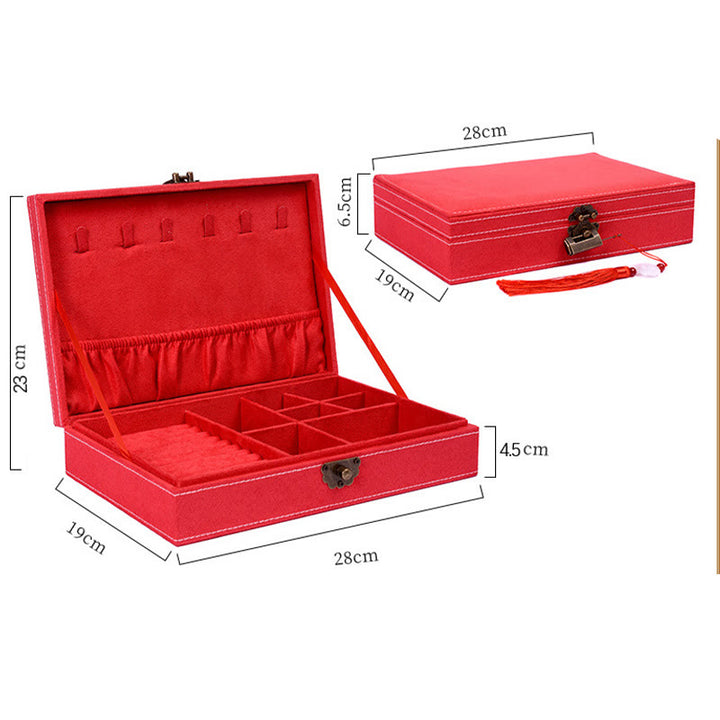 Buddha Stones, schlichtes Design, Schmuckschatulle, Organizer, einlagige Flanell-Schmuckaufbewahrungsbox mit Schloss - image 27