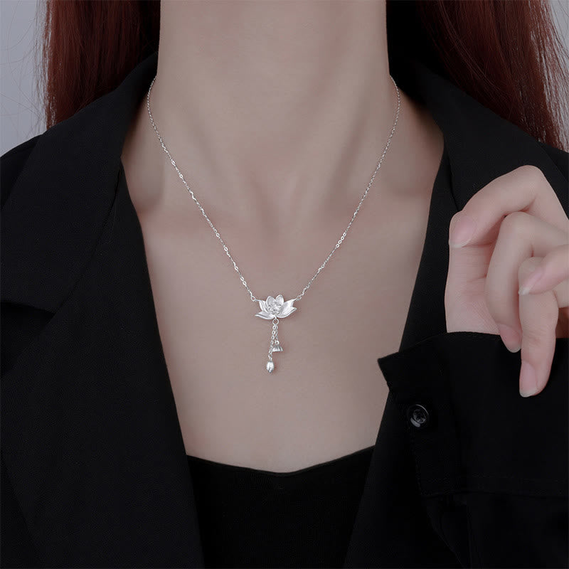 Buddha Stones 999 Sterling Silber Lotusblüten Pod geschnitzt Erleuchtung Halskette Anhänger - image 8