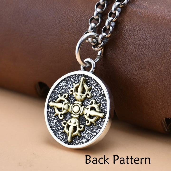 Buddha Stones 925 Sterling Silber Zakiram Göttin des Reichtums Dorje Vajra spirituelle Halskette Anhänger - image 3