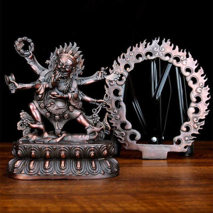 Tibet Mahakala Bodhisattva Figur Mitgefühl Kupfer Statue Dekoration - image 9