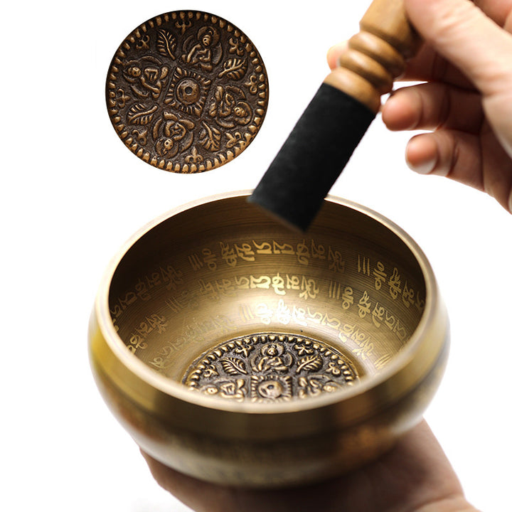 Tibetische Klangschale von Buddha Stones, handgefertigt für Yoga, Achtsamkeit und Meditation. Klangschalen-Set - image 10