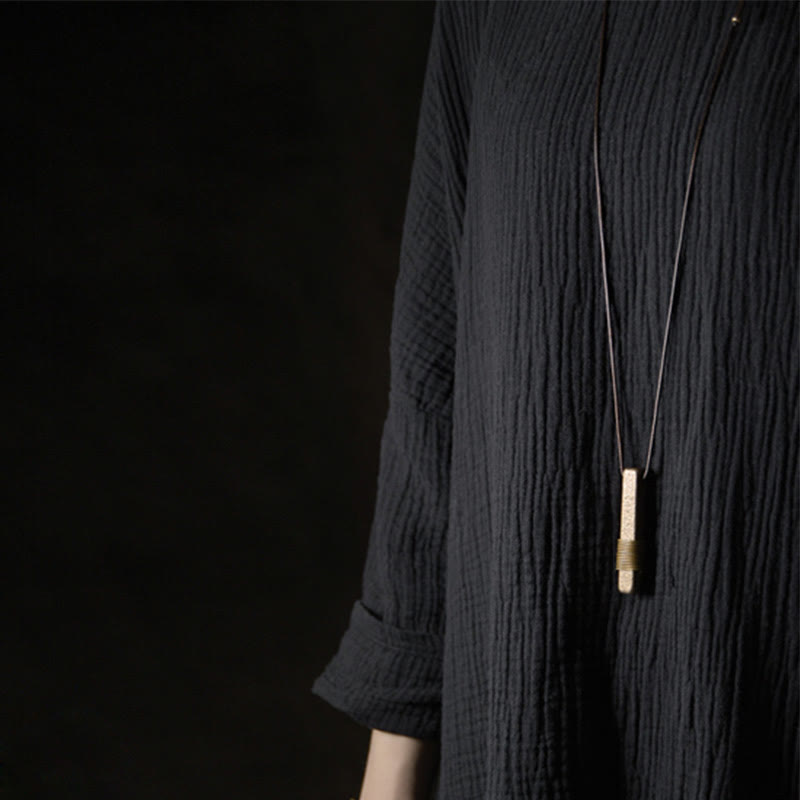 Buddha Stones ​​Vintage-Halskette mit strukturiertem Design aus Messing und Kupfer – Anhänger für Reichtum - image 10