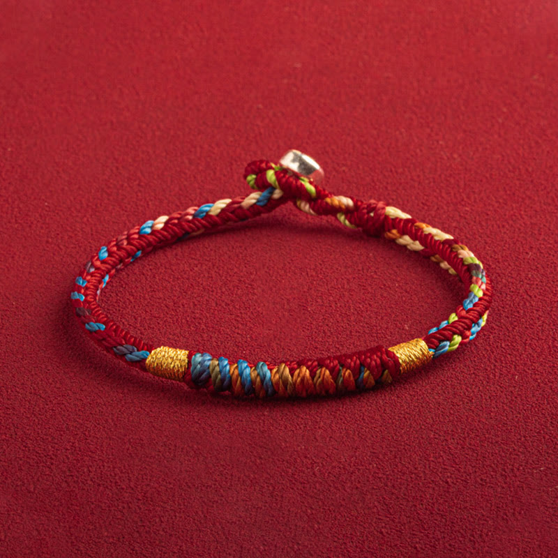 Mehrfarbiges Armband mit Buddha Stonesn „Mögest du im kommenden Jahr sicher und glücklich sein“. - image 1