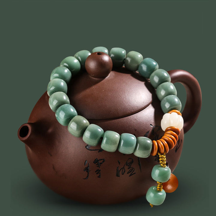 Buddha Stones Cyan Bodhi Seed Erfolgsarmband - image 0