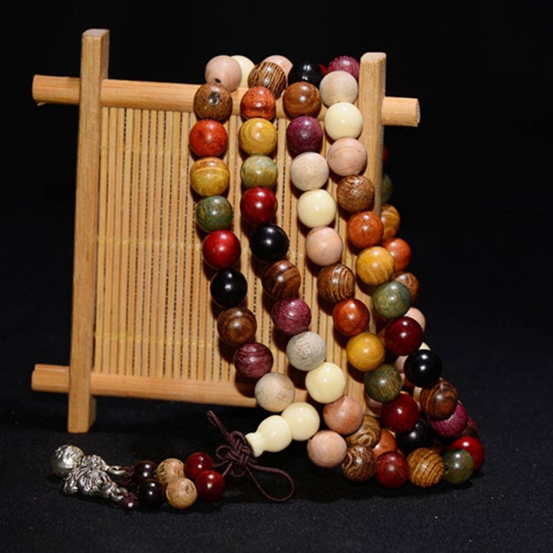 Buddha Stones, 108 Perlen, Wenge-Holz, Mala, Segen, Meditationsarmband