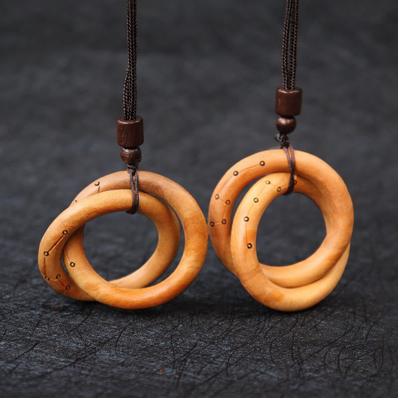 Buddha-Steine, Jujube-Holz, taoistischer Yin-Yang-Ring, Qiankun-Kreis, Glück, böse Geister abzuwehren, Halskettenanhänger