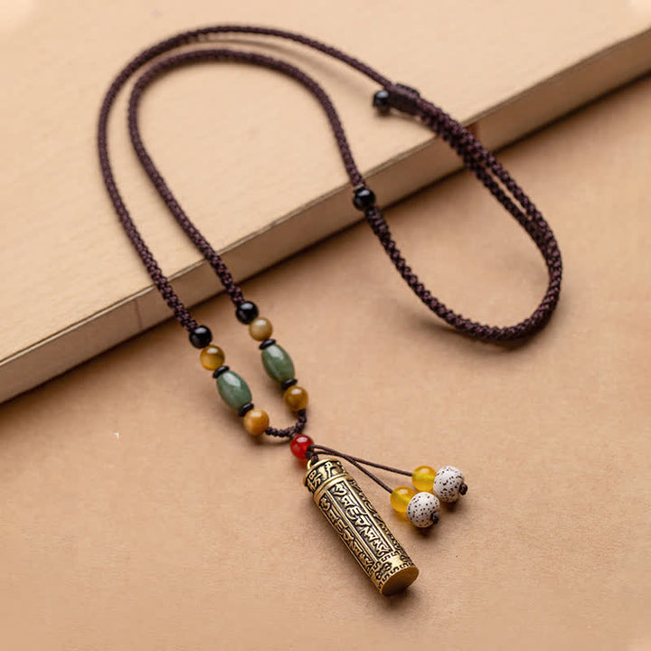 Buddhastoneshop Tibet Om Mani Padme Hum Achat Shurangama Sutra Schutz Halskette Anhänger - Kupfer- und Bodhi-Samen - image 11