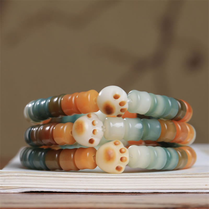 Buntes Bodhi-Samen-Katzenpfoten-Weisheitsarmband mit Buddha Stonesn - image 6
