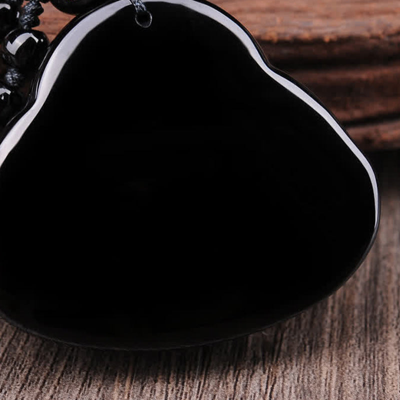 Halskette mit Anhänger „Lachender Buddha“ aus schwarzem Obsidian von Buddha Stones - image 7