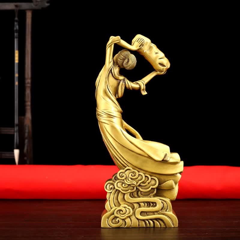 Bodhisattva Nuwa Mends The Sky Schutz Kupferstatue Dekoration - image 2