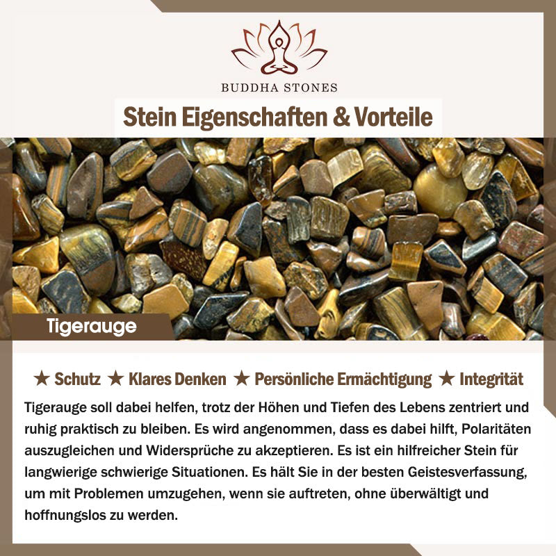 Buddha Stones Tigerauge-Stein-Stärkeschutzring