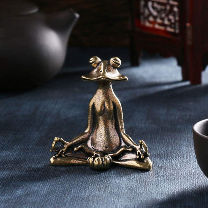 Buddha Stones Mini kleiner Frosch, Schildkröte, Koi-Fisch, Schnecke, Krabbe, Kupfer, Reichtum, Heimdekoration - Frosch-Dekoration & Räuchergefäß - image 0