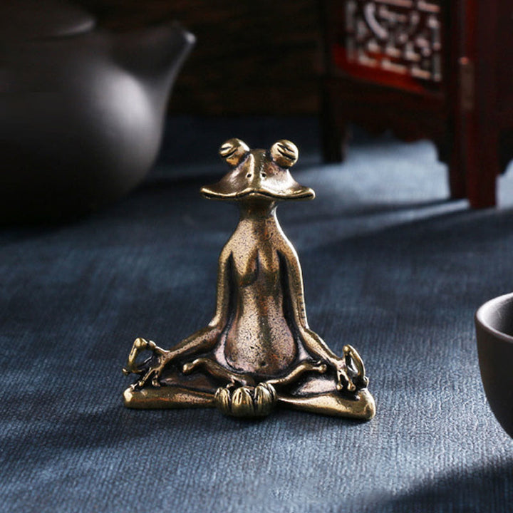 Buddha Stones Mini kleiner Frosch, Schildkröte, Koi-Fisch, Schnecke, Krabbe, Kupfer, Reichtum, Heimdekoration - Frosch-Dekoration & Räuchergefäß - image 0
