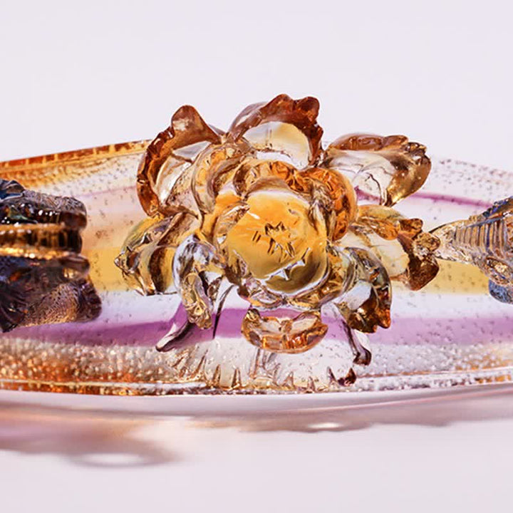 Handgefertigtes Liuli-Kristall-Ruyi-Elefant-Kunststück, Heimdekoration mit Kristallsockel - image 11