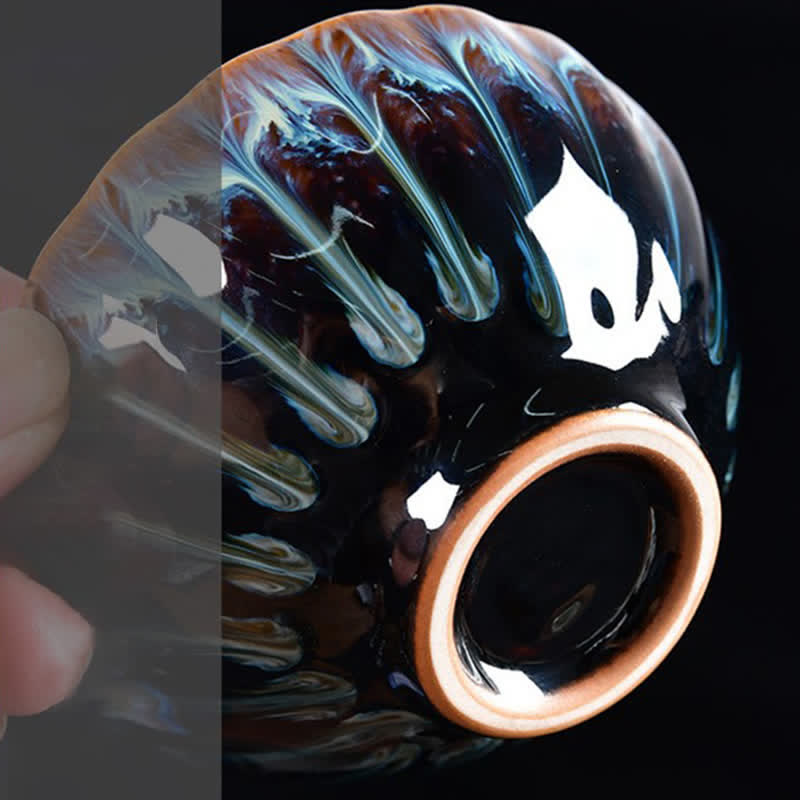 Teetasse aus Keramik mit Buddha Stones , Lotus, Pfau, Drache, Phönix, Koi-Fisch, eingelegte Teetassen, 120 ml - image 6