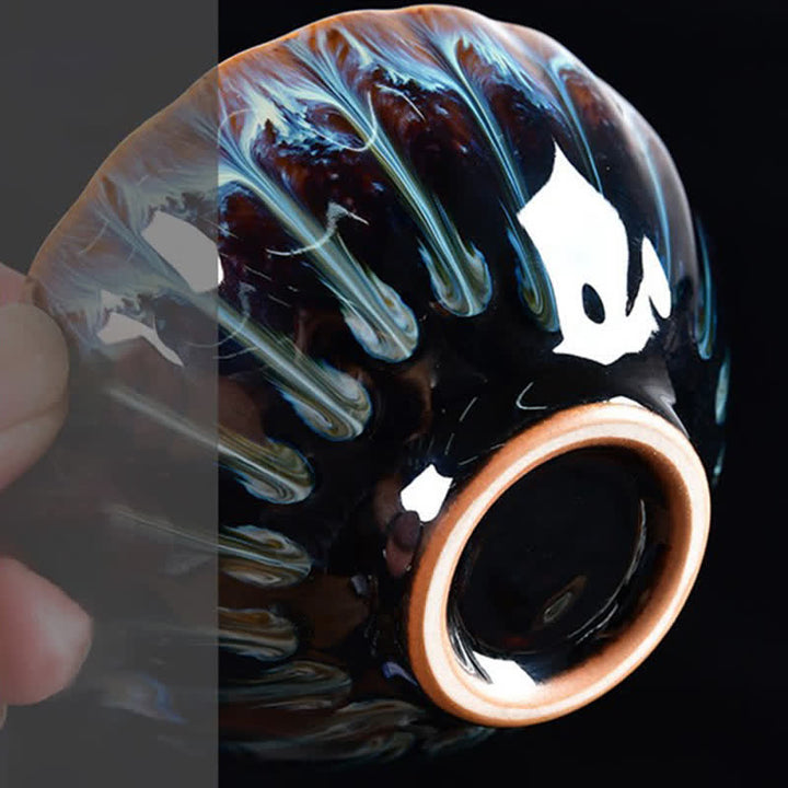Teetasse aus Keramik mit Buddha Stones , Lotus, Pfau, Drache, Phönix, Koi-Fisch, eingelegte Teetassen, 120 ml - image 6
