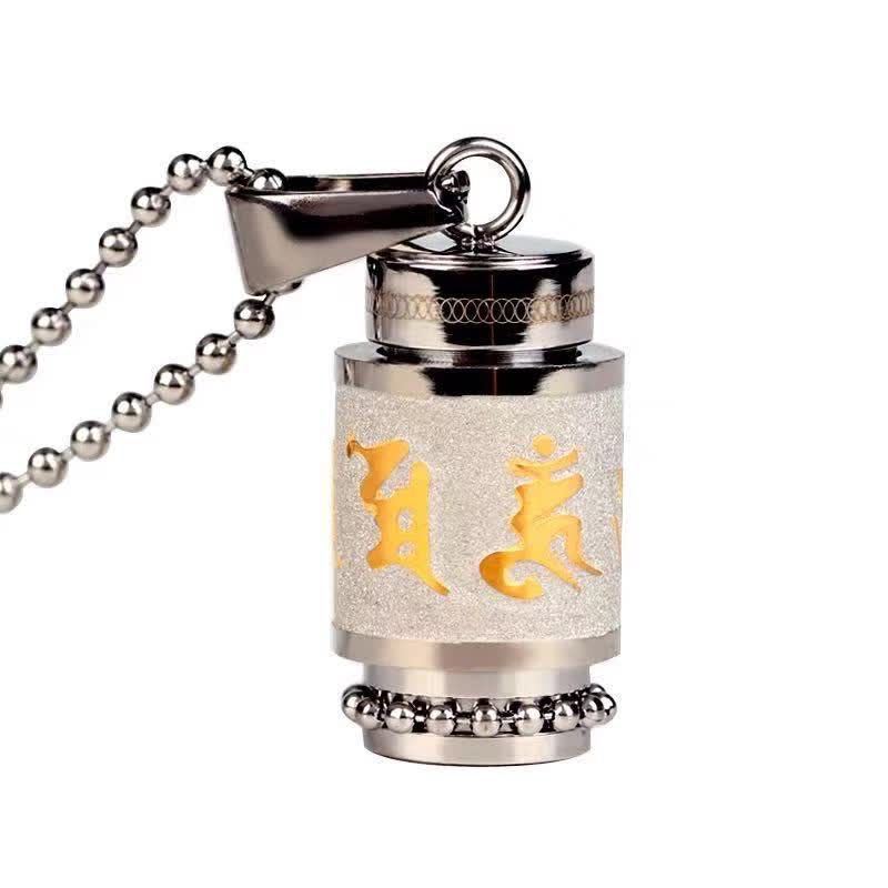 Buddha Stones ​​Tibet Om Mani Padme Hum Shurangama Mantra Titan Stahl Weisheit Amulett Halskette Anhänger - image 17