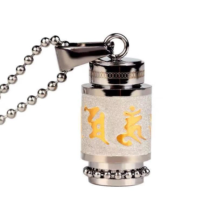 Buddha Stones ​​Tibet Om Mani Padme Hum Shurangama Mantra Titan Stahl Weisheit Amulett Halskette Anhänger - image 17