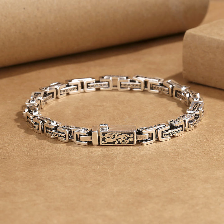 Buddha Stones Drache Om Mani Padme Hum graviertes Kupfer-Armband für Glück und Erfolg - Passend für Handgelenkumfang: 20-21 cm (22 cm) - image 0
