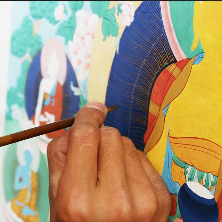 Tibetische handgemachte Thangka-Malerei, spiritueller Segen, Blindbox, zufälliges Farbmuster