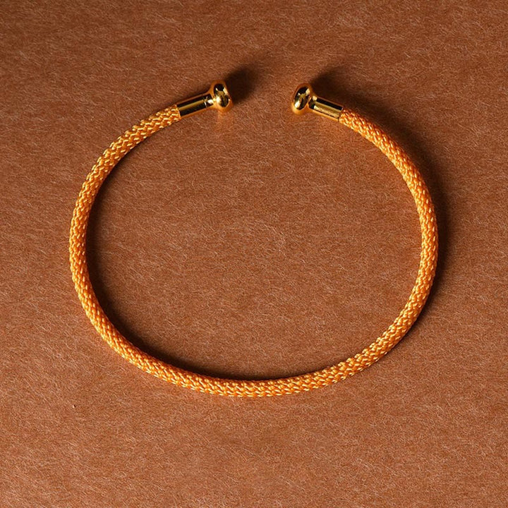 Buddha Stones, schlichtes Design, handgefertigtes Glücksgeflecht-Manschettenarmband - Orange - image 22