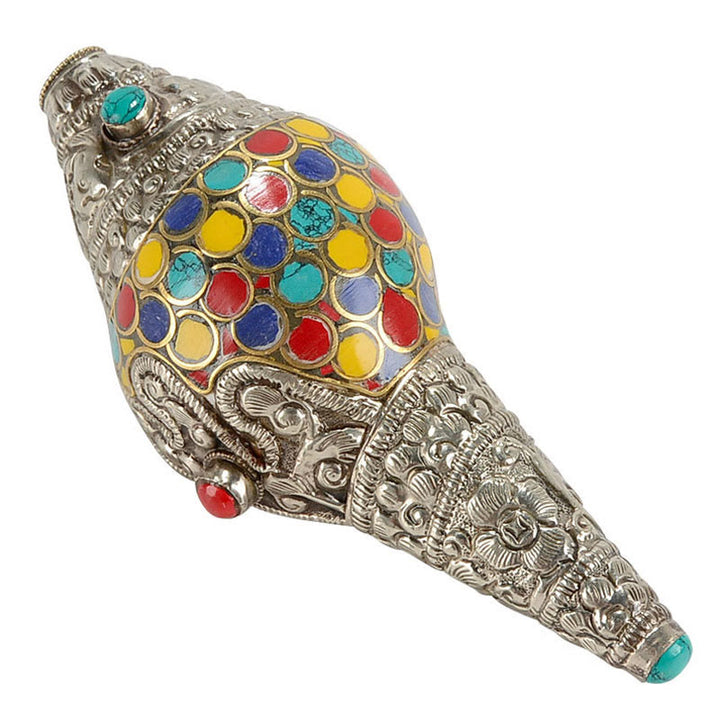 Tibetische handgefertigte natürliche Shankha bunte Muschelschale, Reichtum, Heimdekoration - image 13