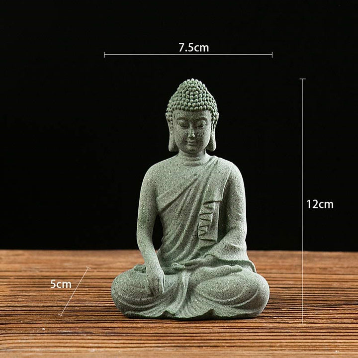Tibetische Meditation Kontemplation Buddha Gelassenheit Mitgefühl Statue Figur Dekoration - Ich denke an 7,5 x 5 x 12 cm. - image 4