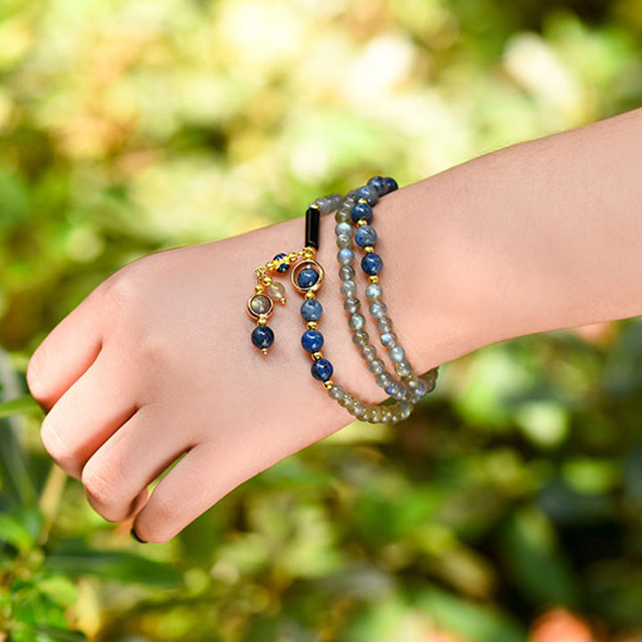 Buddha Stones Armband aus Mondstein, Lapislazuli und Mondstein – beruhigend, heilend und positiv - image 8