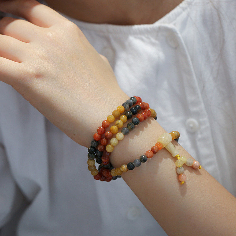 108 Perlen natürliches rotes Achat-Mala-Schutzarmband - image 6