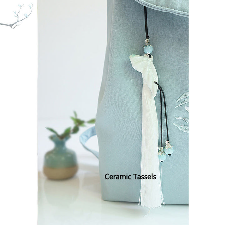 Handgemachter, bestickter Canvas-Rucksack mit Buddha Stones und großer Kapazität - image 7