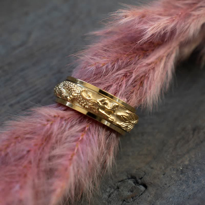 Buddha Stones Dragon Titanstahl-Stimulationsring, drehbar - image 9